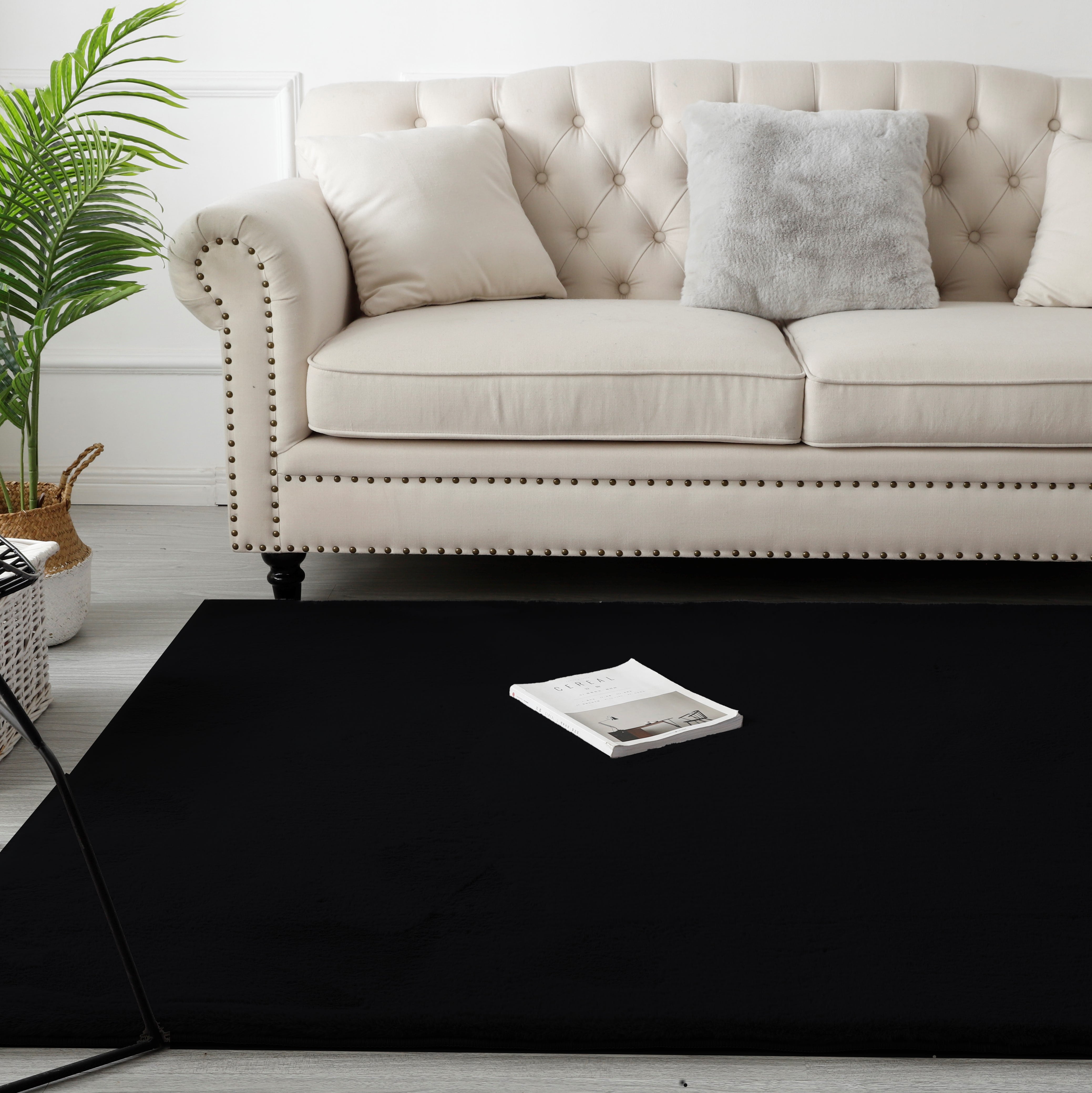 Fluffy Vloerkleed Black 160x230CM - Luxury Living 