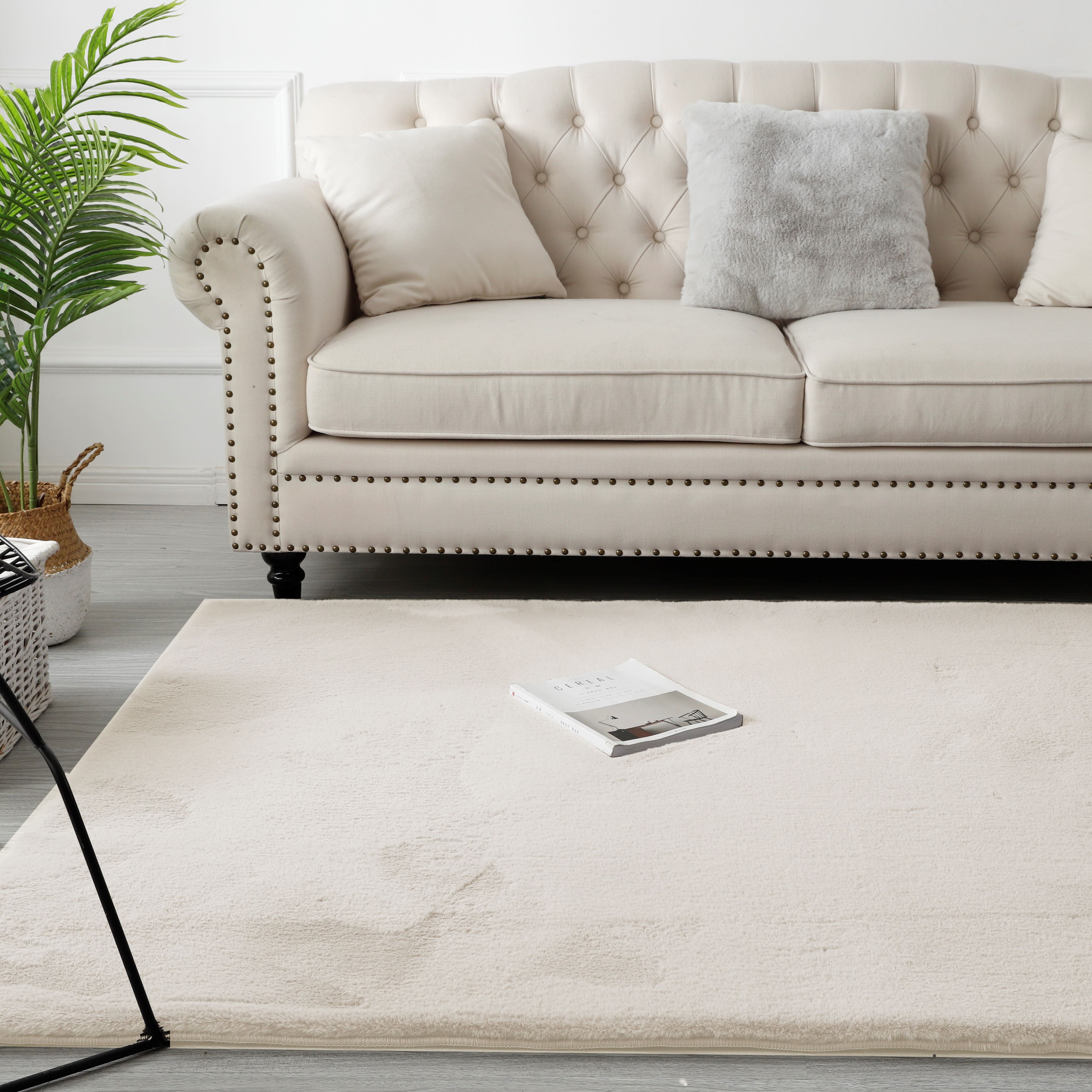 Fluffy Vloerkleed Creme 80x300CM - Luxury Living 