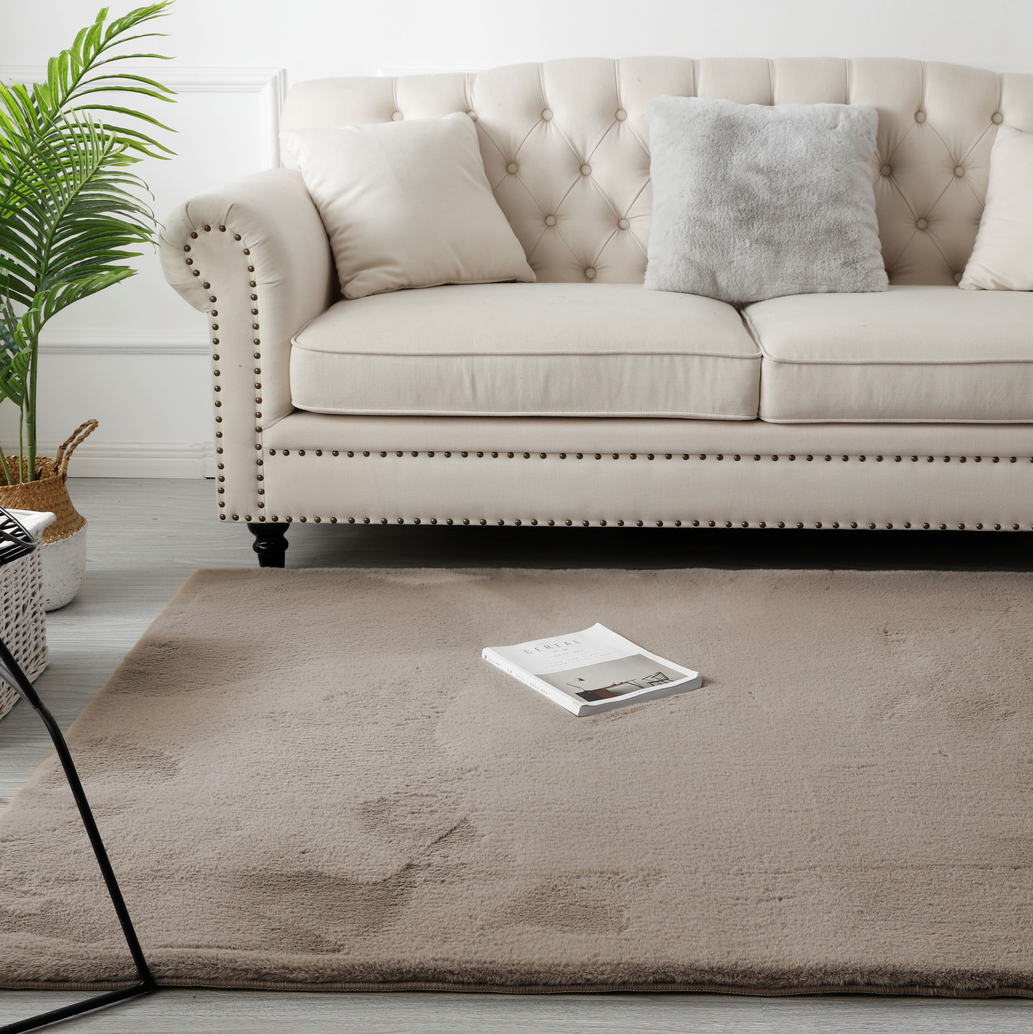 Fluffy Vloerkleed Taupe 80x150CM - Luxury Living 