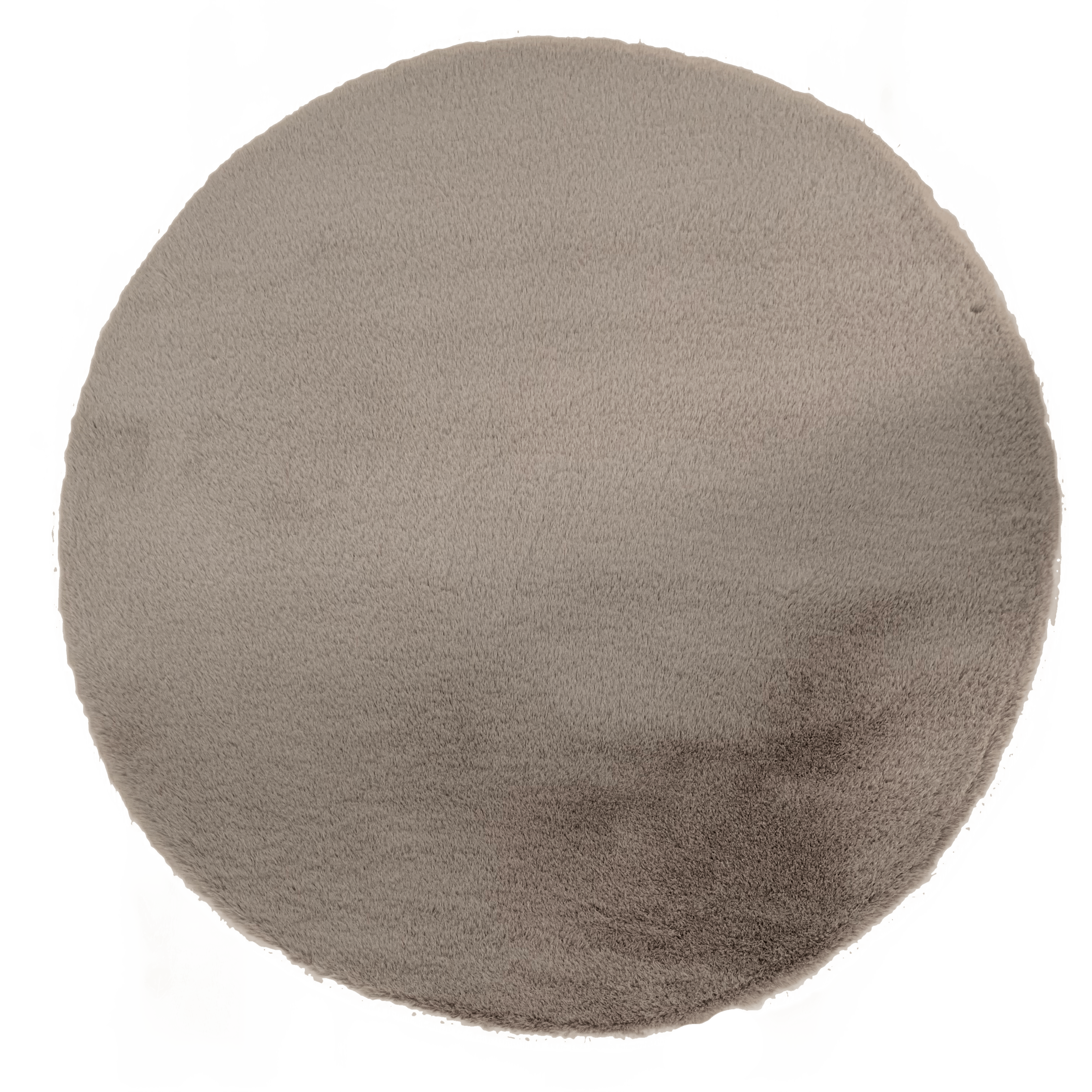 Fluffy Vloerkleed Rond Taupe 160x160CM - Luxury Living 