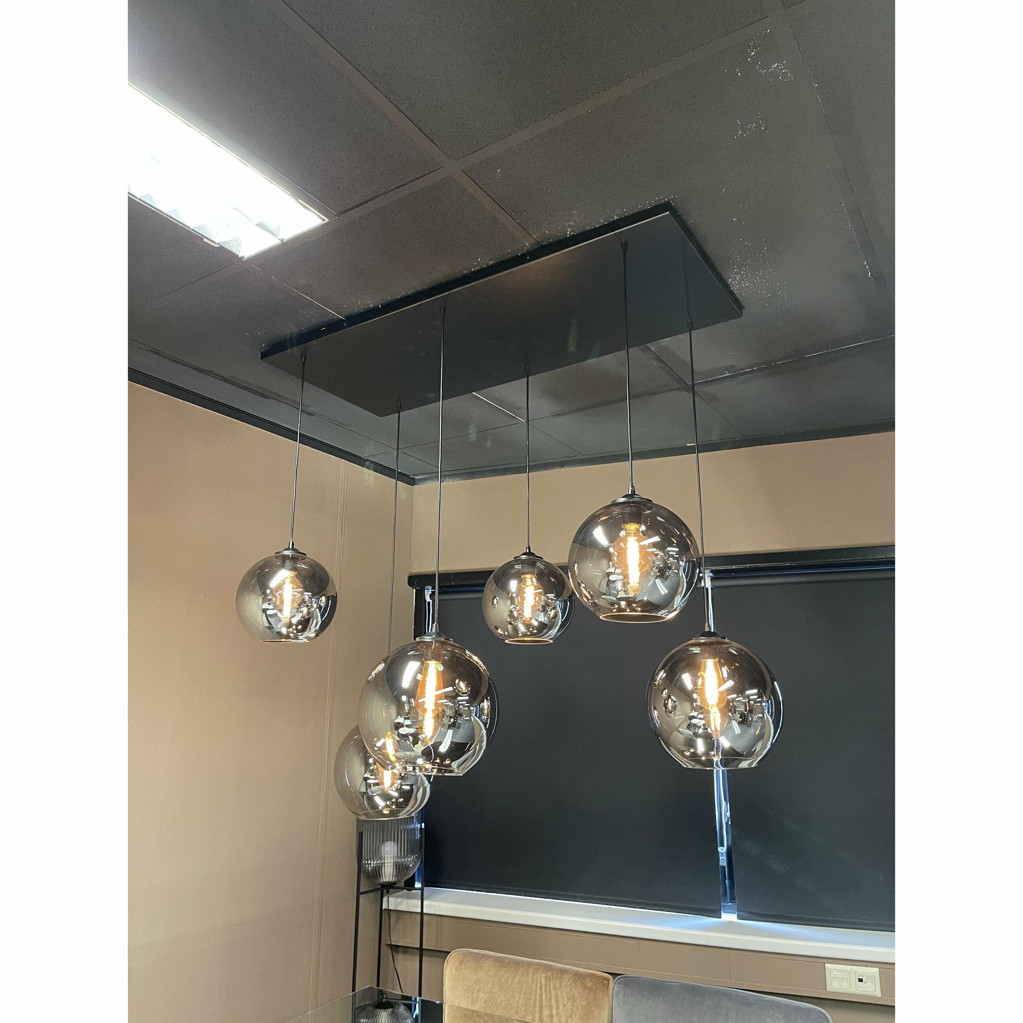 Hanglamp Smoke Glas 6-Licht - Luxury Living