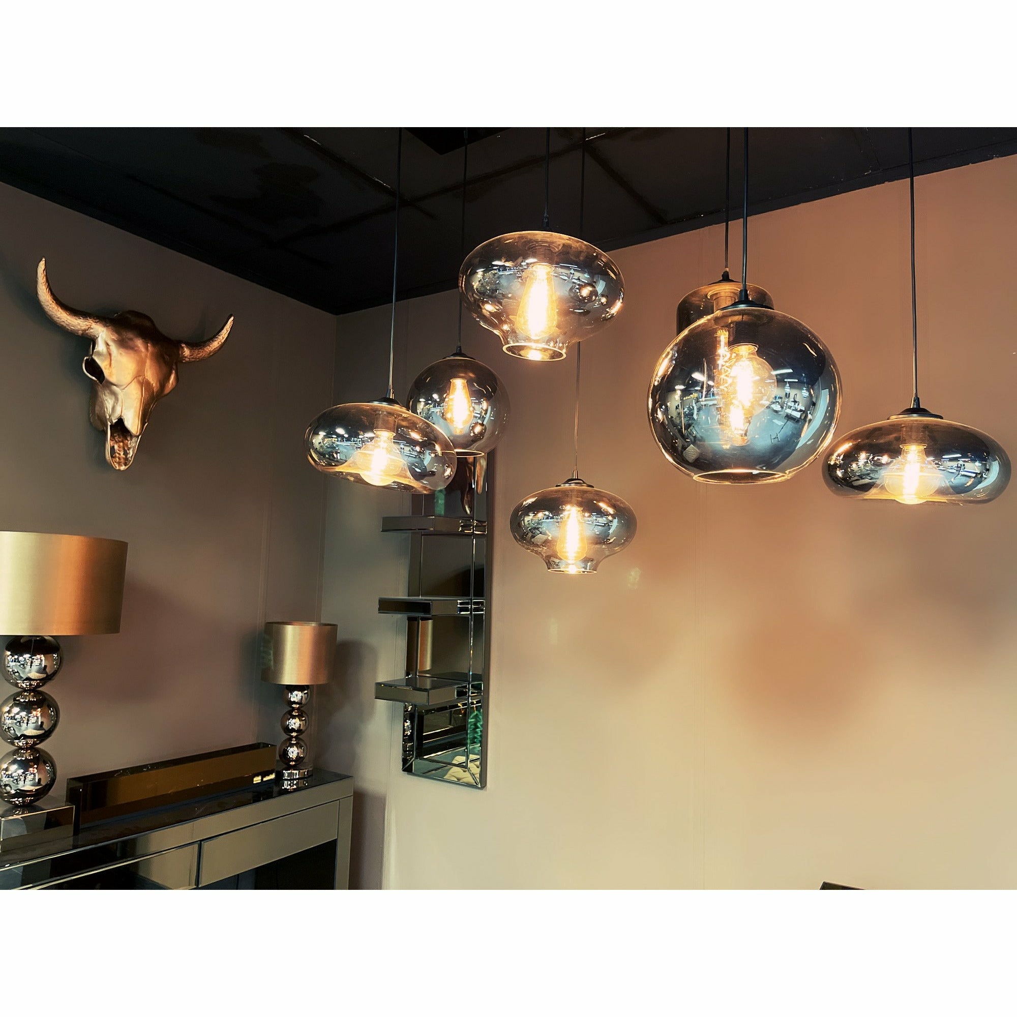 Hanglamp Smoke Glas 7-Licht - Luxury Living