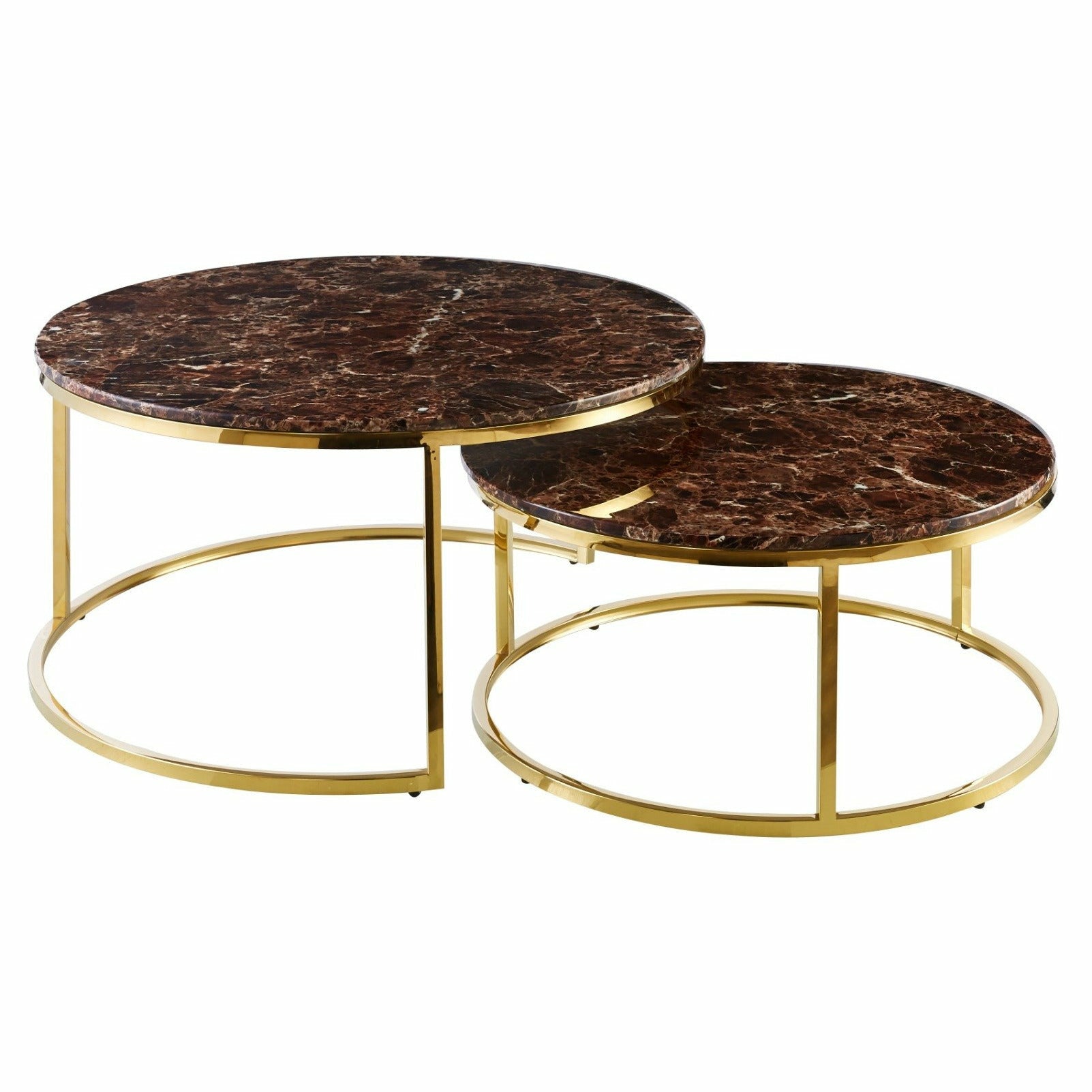 Slide Table - Gold Marble Brown - Luxury Living
