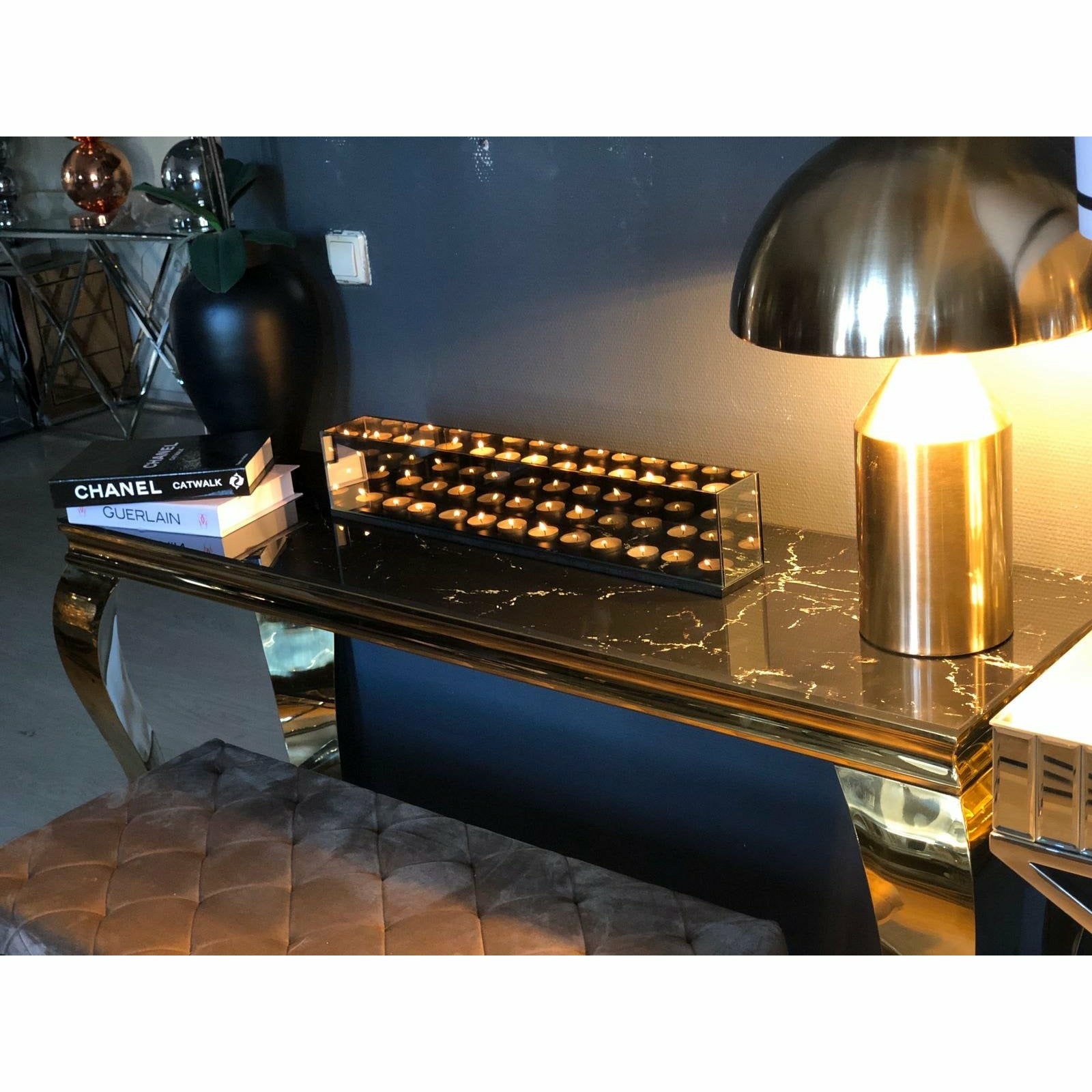 Waxinelichthouder Infinity Zwart 3D 12-Licht - Luxury Living