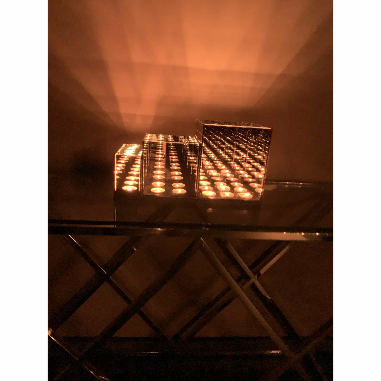 Waxinelichthouder Glas Windlicht Brons 3-licht - Luxury Living